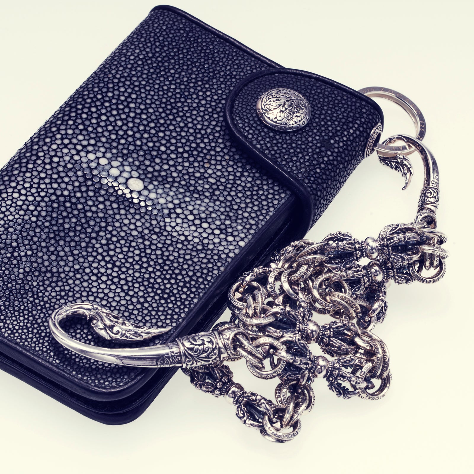 【zocalo】GALUCHAT WALLET : (M) silver925 Galuchat Wallet: (M) | Galuchat Wallet M | – ZOCALO JAPAN OFFICIAL