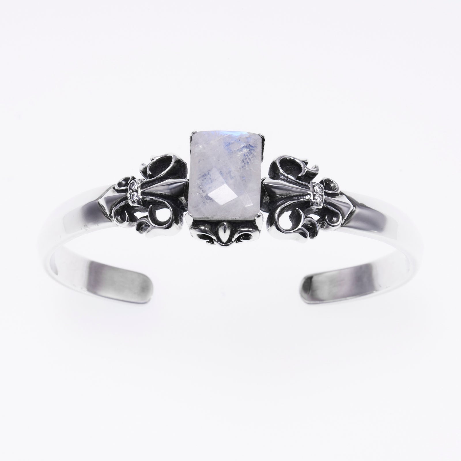 Fleur de lis Bangle : Rainbow Moonstone｜フルール ド リス バングル