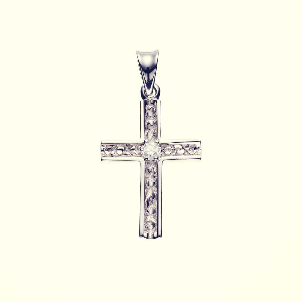 Trench Cross Pendant : M (White Finish)｜トレンチ・クロス