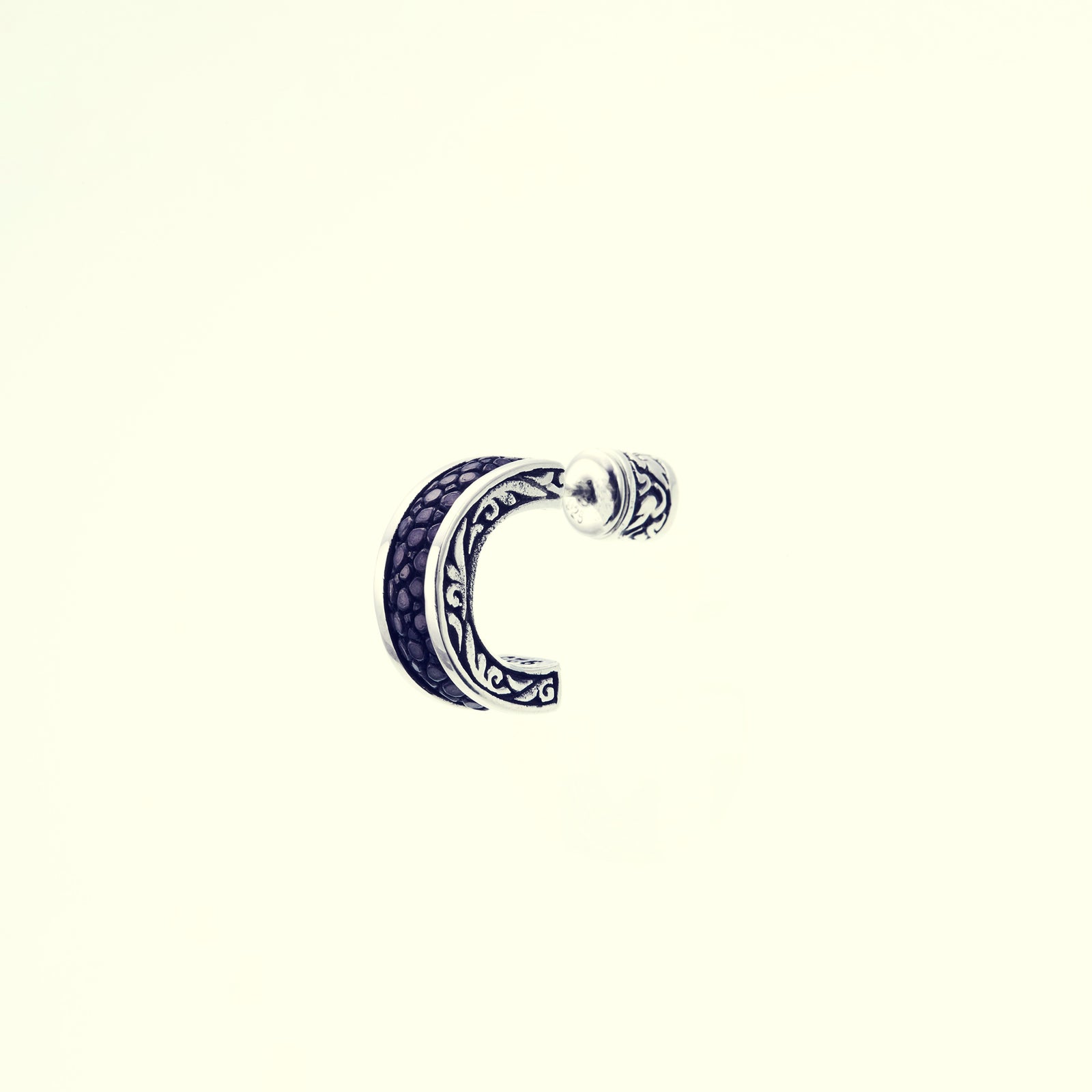 早割クーポン！ Galuchat Stud｜ガルーシャ・フープ・ピアス｜Stingray Ear Hoop アクセサリー