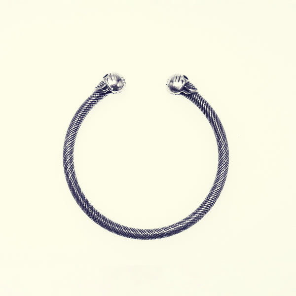 Tibetan Smile Skull Twist Bangle (S)｜チベタン・スマイルスカル 