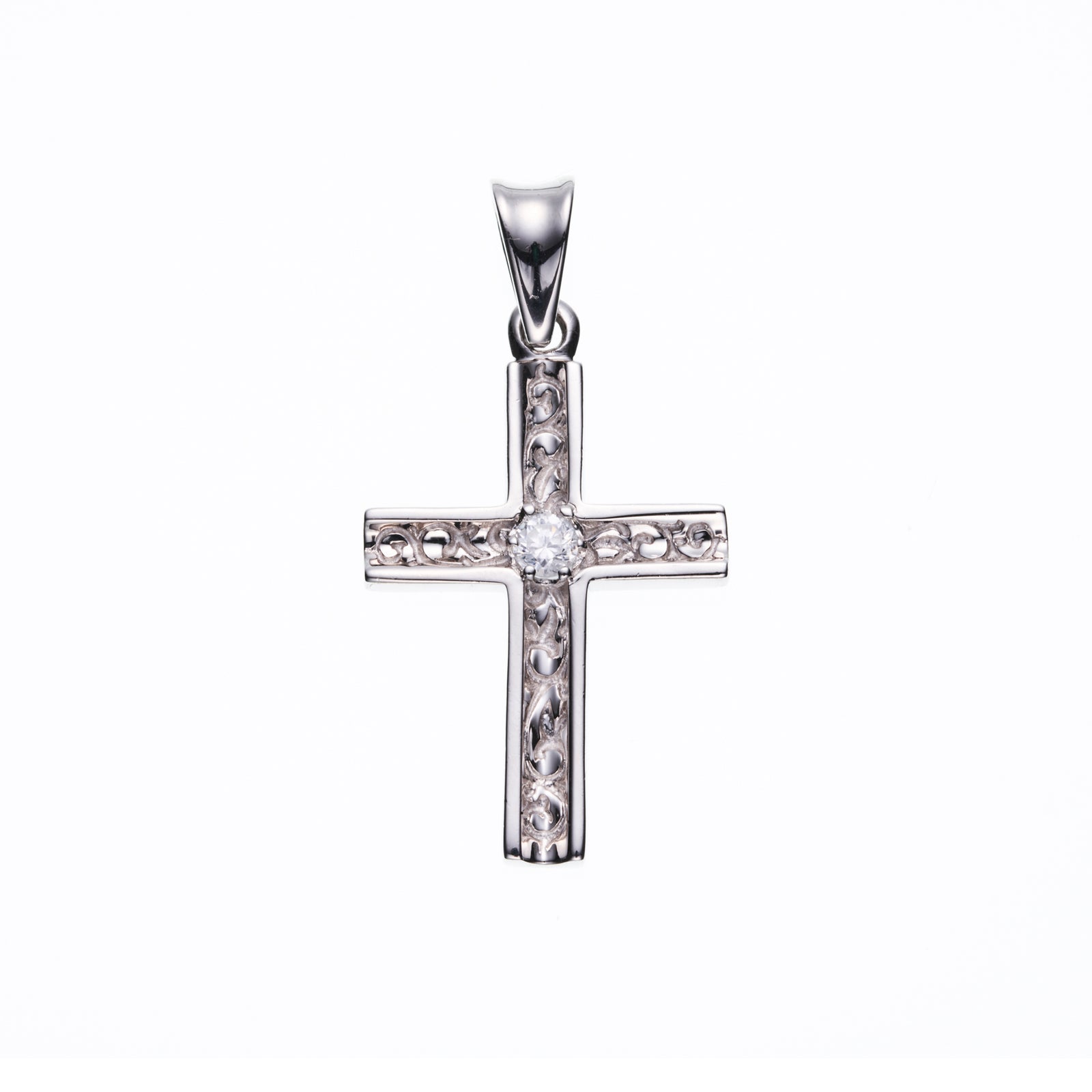 Trench Cross Pendant : M (White Finish)｜トレンチ・クロス