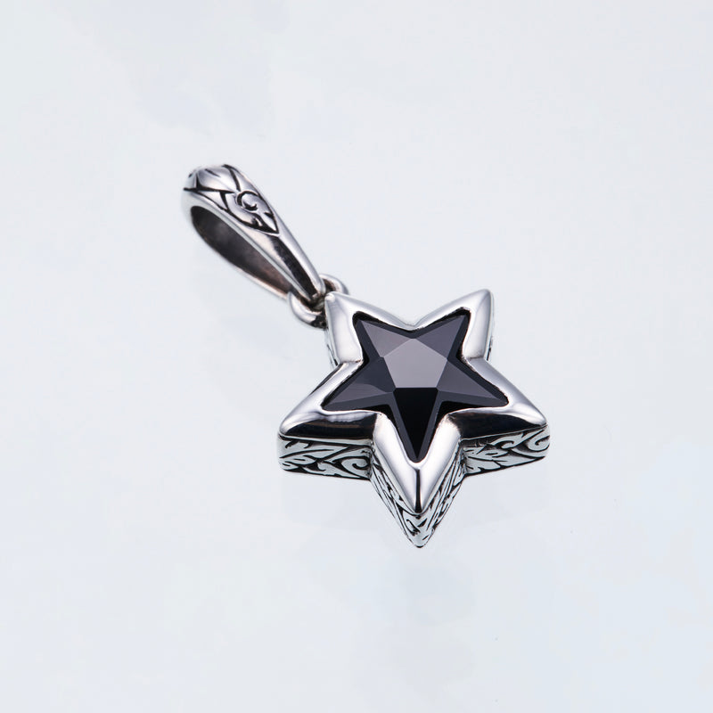Jeweled Ivy Star Pendant : (Black CZ)-ZOCALO.JAPAN