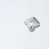 Jeweled Ivy Square Stud : L (White CZ)-ZOCALO.JAPAN