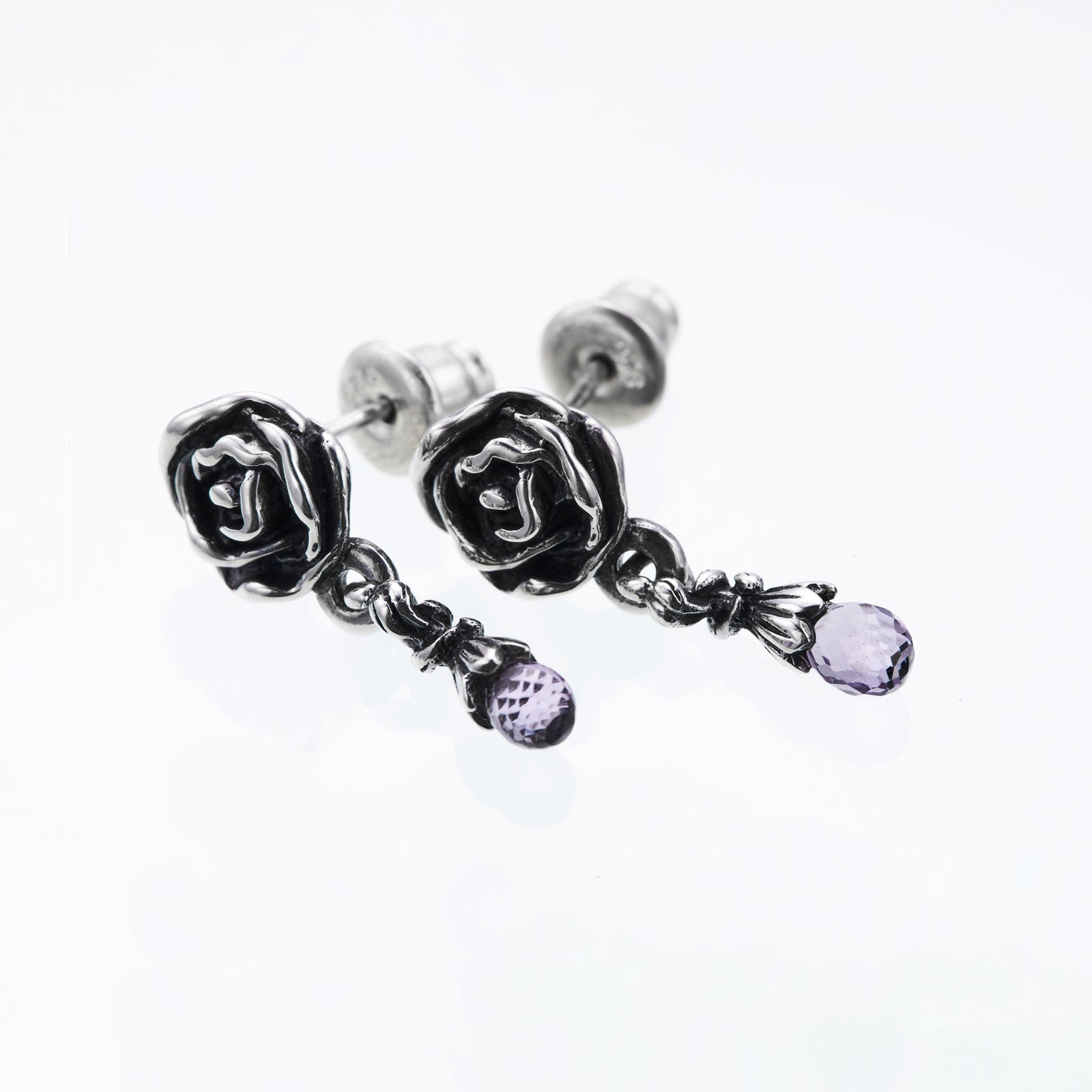 ZOCALO JEWELED ROSE STUD ピアス アメジスト Jeweled Rose Stud : (Amethyst)｜ジュエルド・ローズ・スタッド