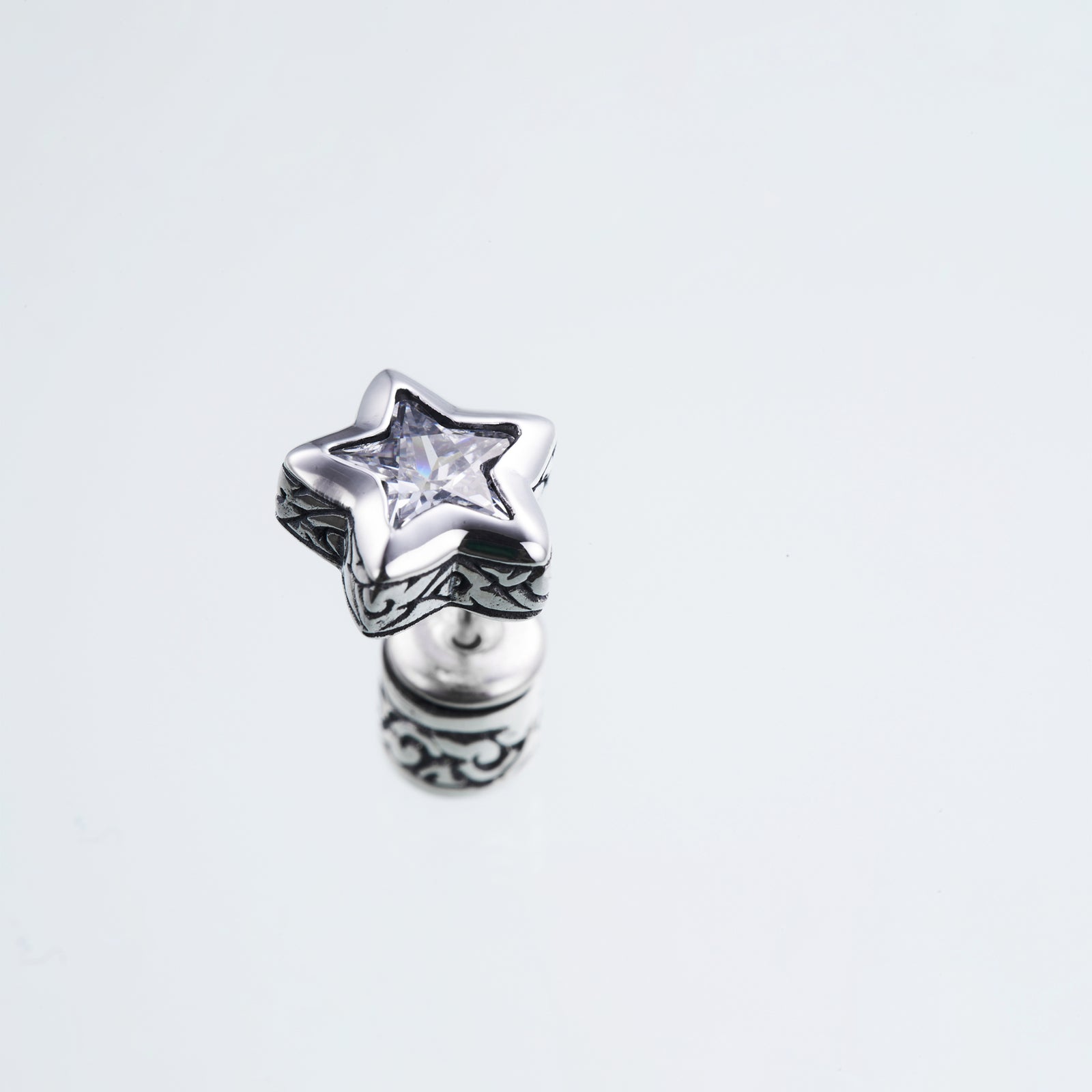 象牙調のハンドメイドアクセサリーセット Jeweled Ivy Star Stud : (White CZ)|ジュエルド・アイビー