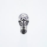 Jeweled Tibetan Smile Skull Stud (White CZ)-ZOCALO.JAPAN
