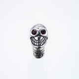 Jeweled Tibetan Smile Skull Stud : (Garnet CZ)-ZOCALO.JAPAN