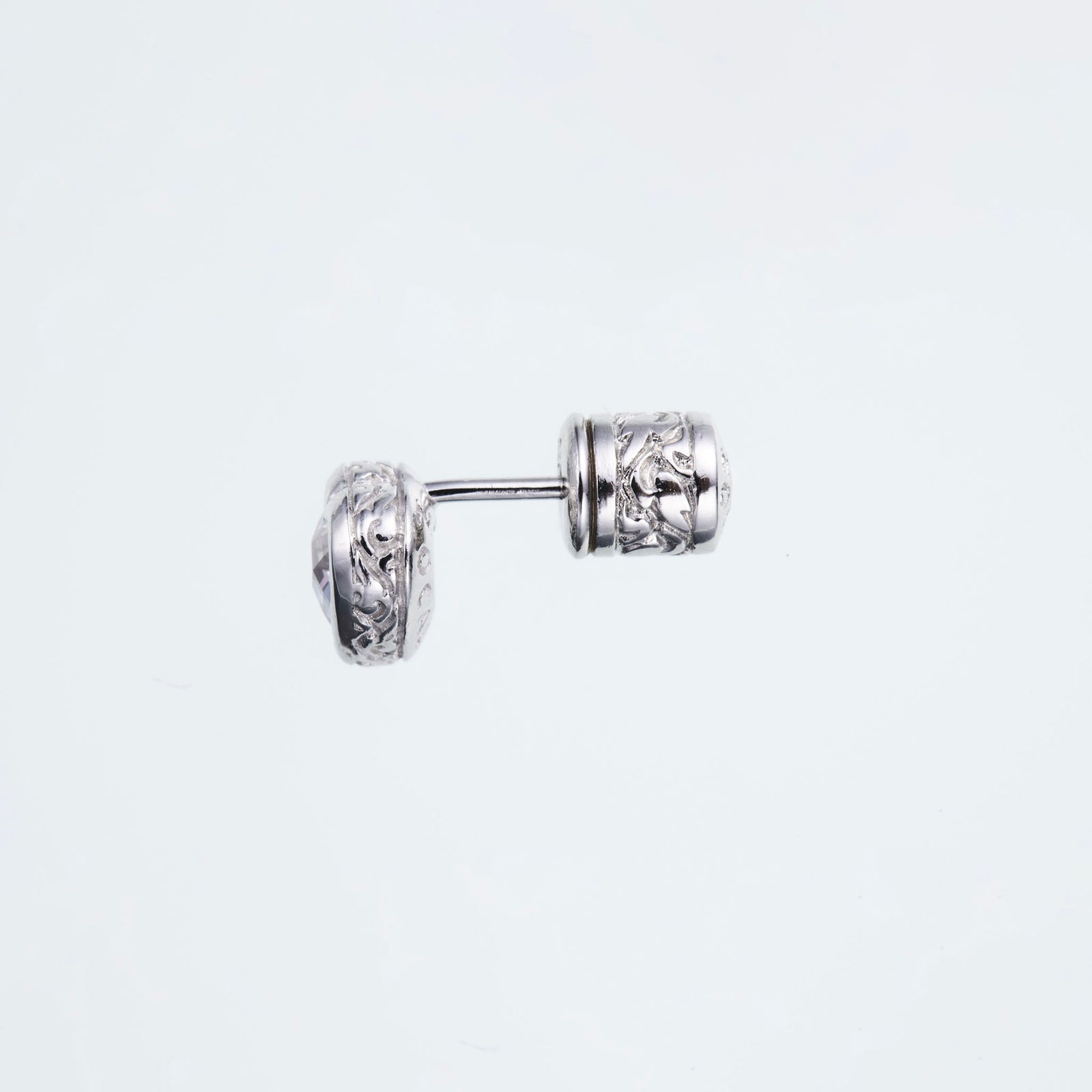 Jeweled Ivy Heart Stud : S (White CZ)｜ジュエルド・アイビー
