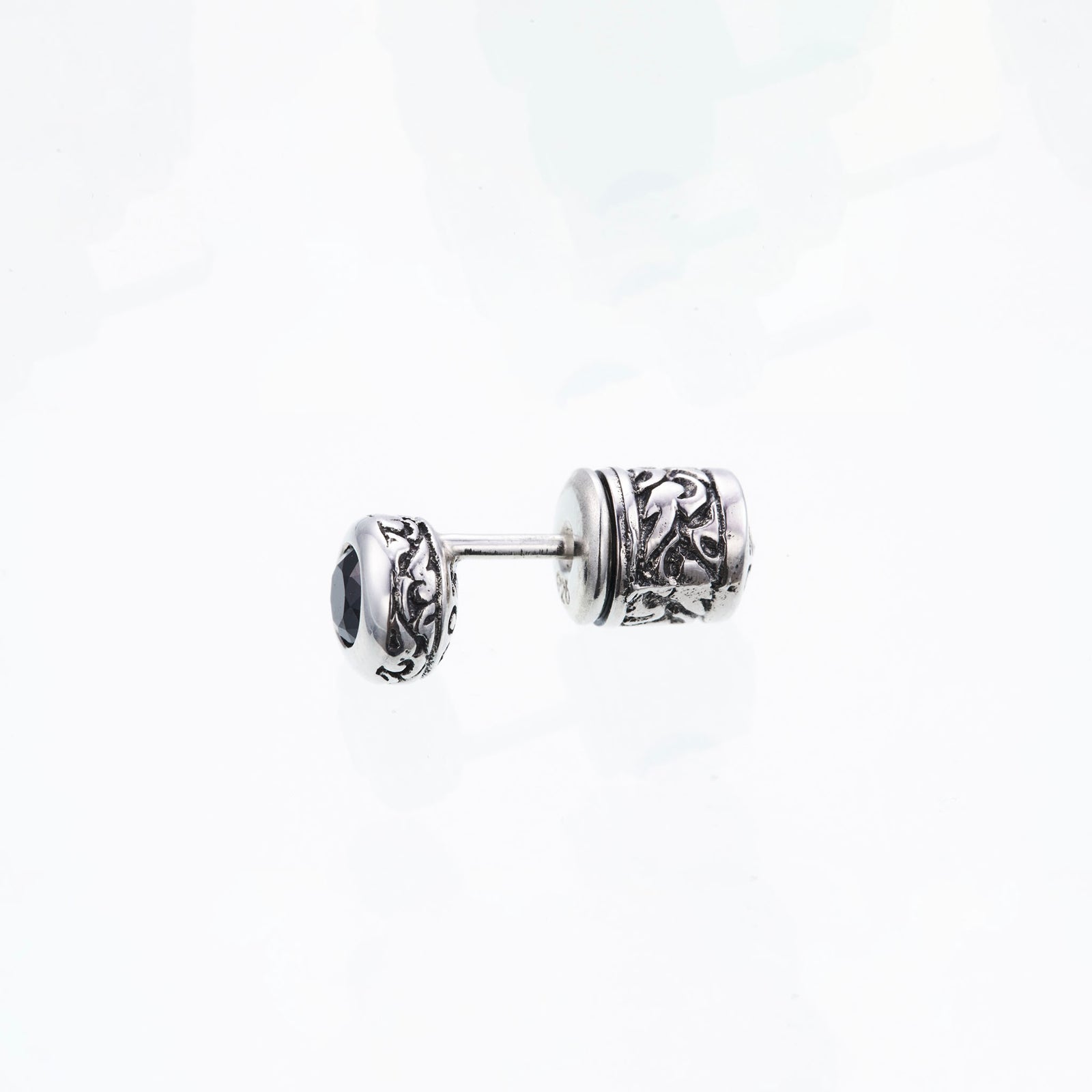 希少ZOCALO アイビーラウンドピアス K10 廃盤 片耳 Jeweled Ivy Round Stud : S (Black CZ)｜ジュエルド・アイビー